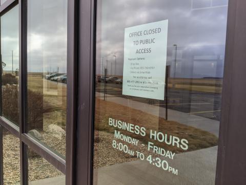 Office Closed to Public sign